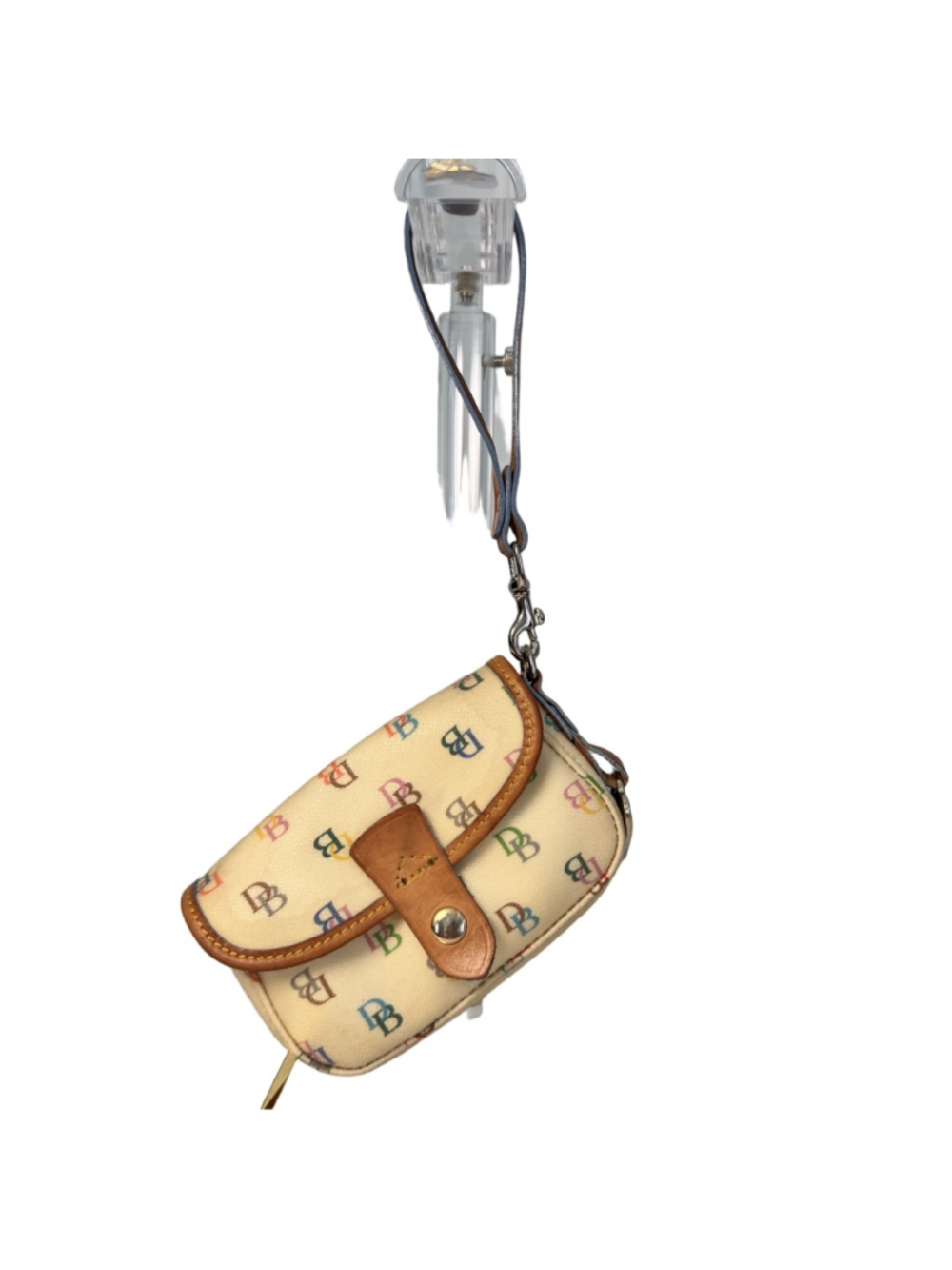 Dooney & Bourke Cream Rainbow Heart DB Monogram Clutch Wristlet